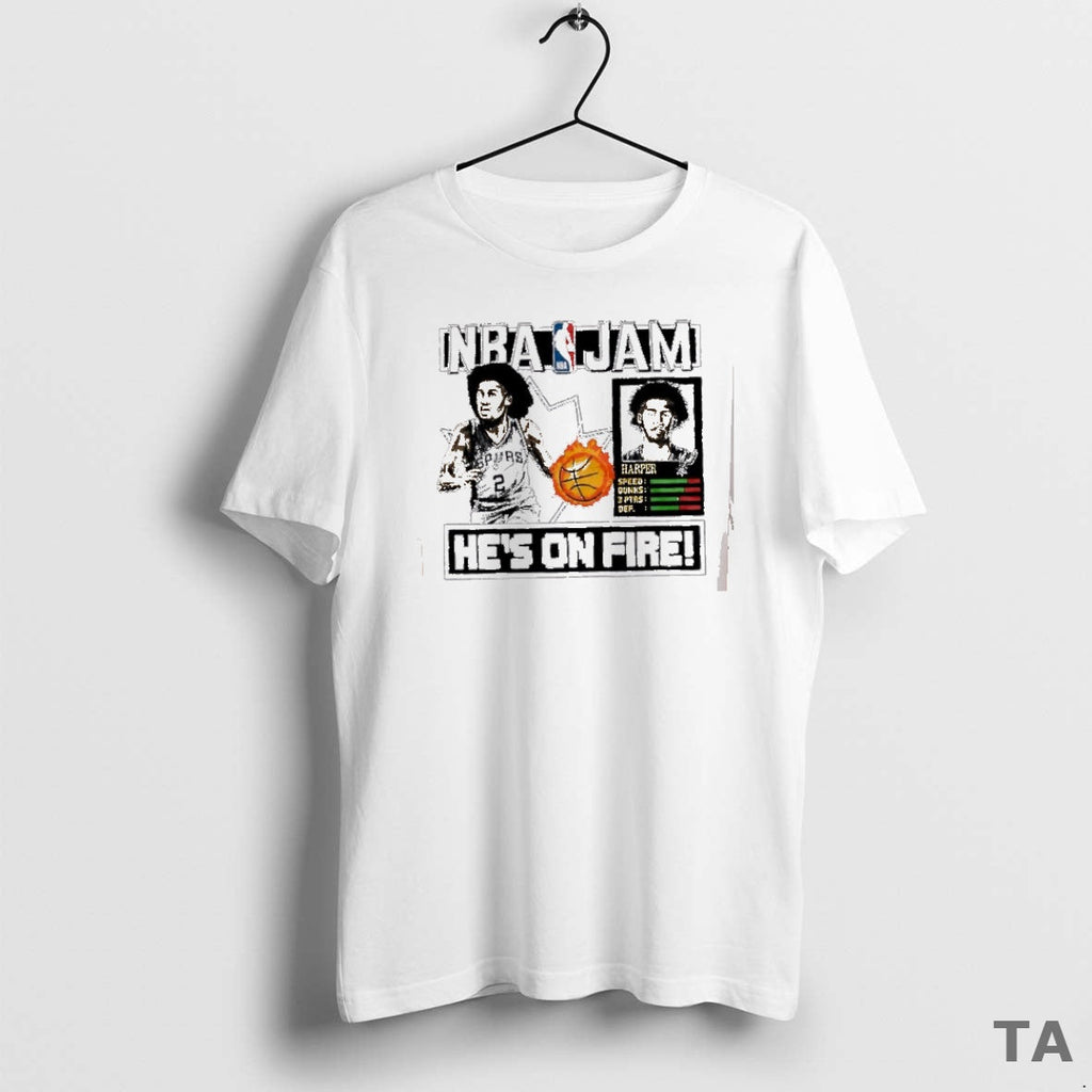 Top San Antonio Spurs Nba Jam Dylan Harper Hes Fire T-Shirts, Hoodie, Sweatshirt