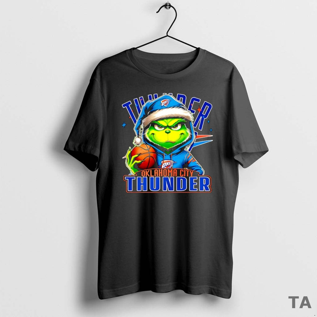Top Santa Hat Grinch Oklahoma City Thunder Nba 2025 T-Shirts, Hoodie, Sweatshirt