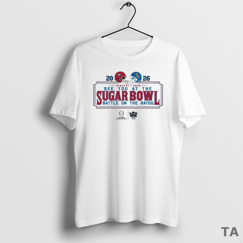 Top See You Sugar Bowl Dueling Helmet 2026 Georgia Vs Ole Miss T-Shirts, Hoodie, Sweatshirt