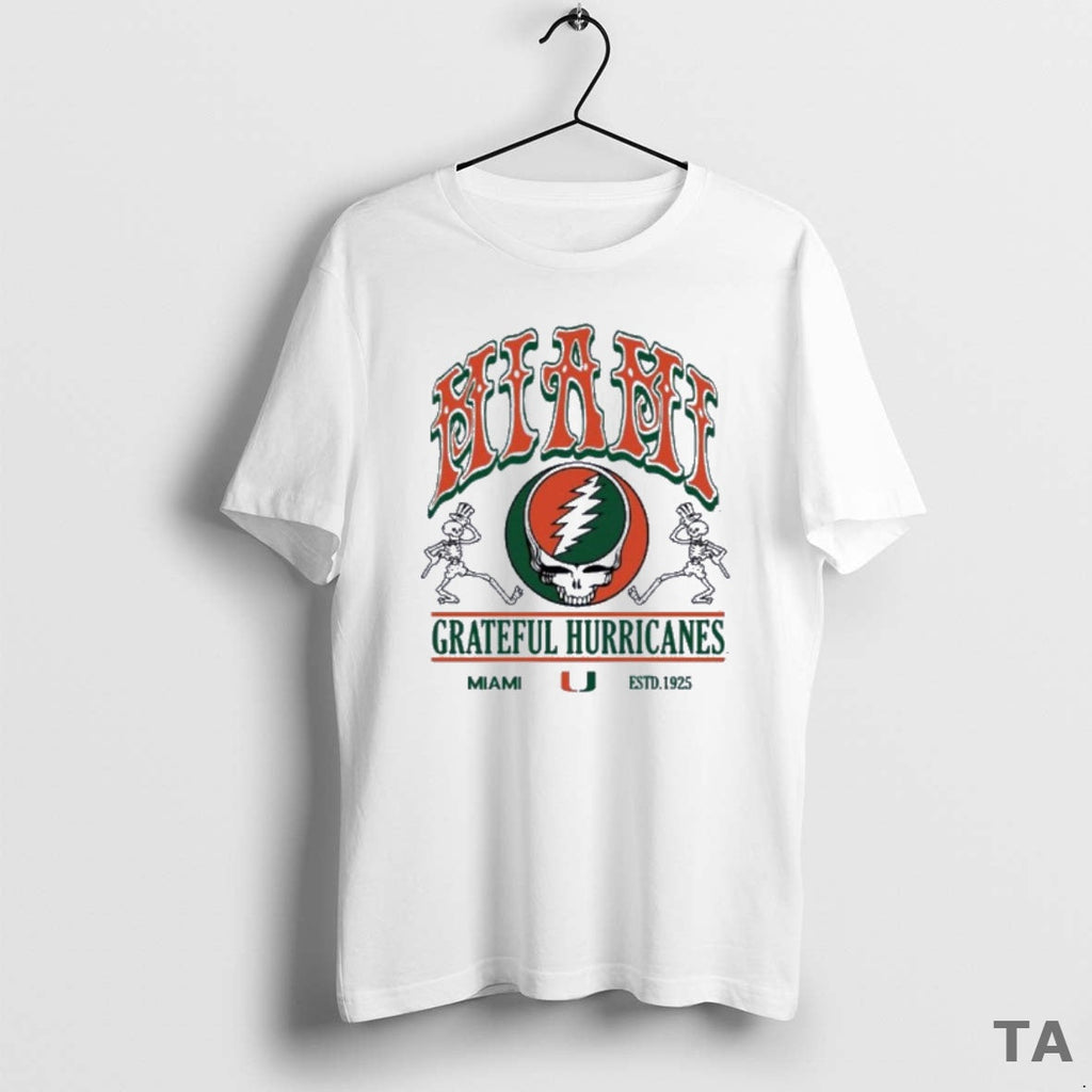 Top University Miami X Grateful Hurricanes T-Shirts, Hoodie, Sweatshirt