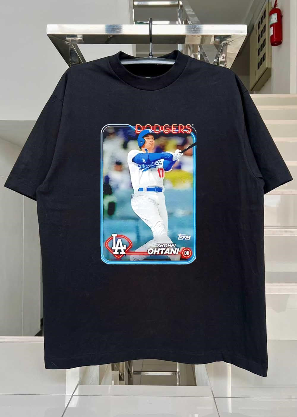 Topps Shohei Ohtani Dodgers Batter LA Logo Neon Script T-Shirt