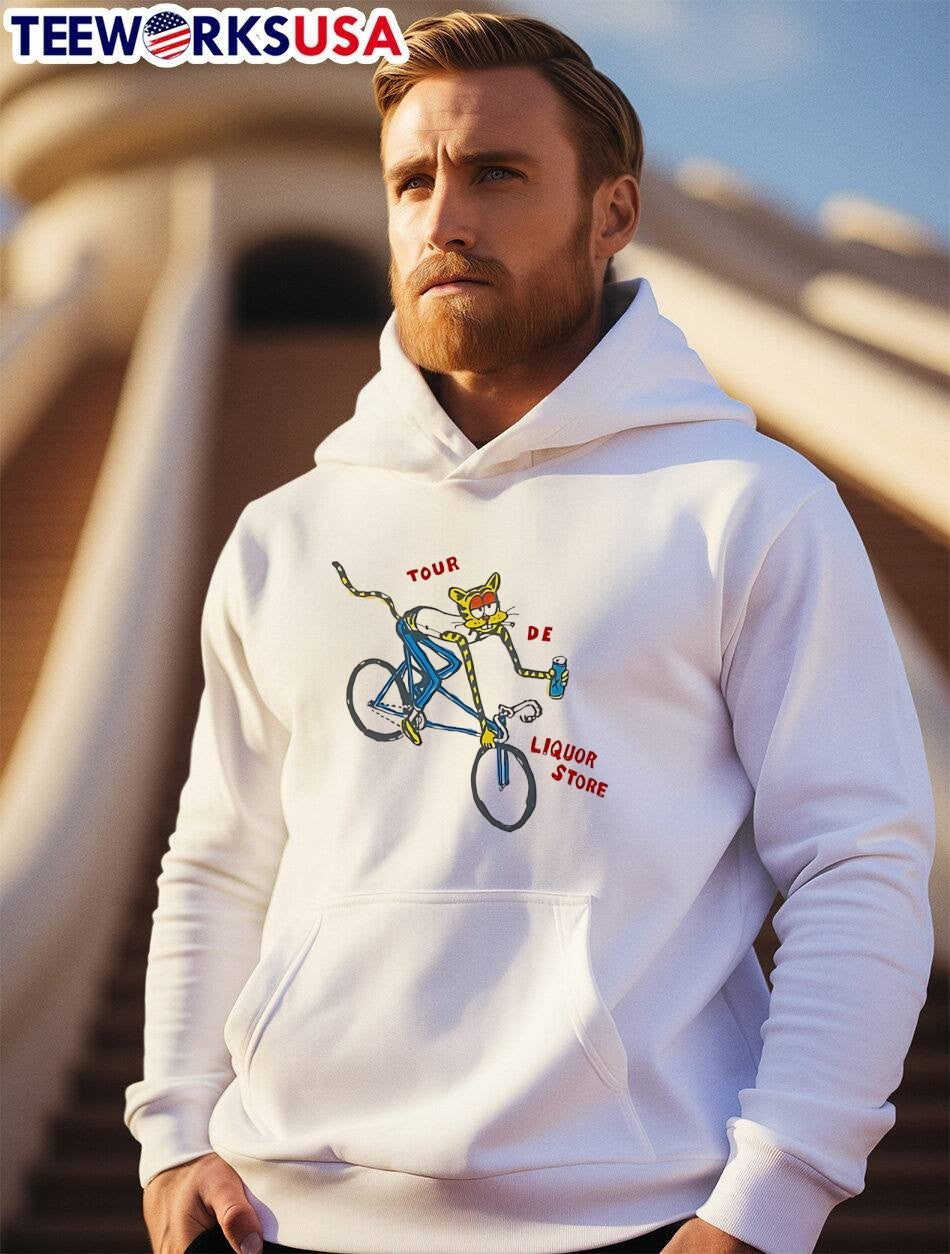 Tour de Liquor Store Cat Riding a Bicycle T-Shirt