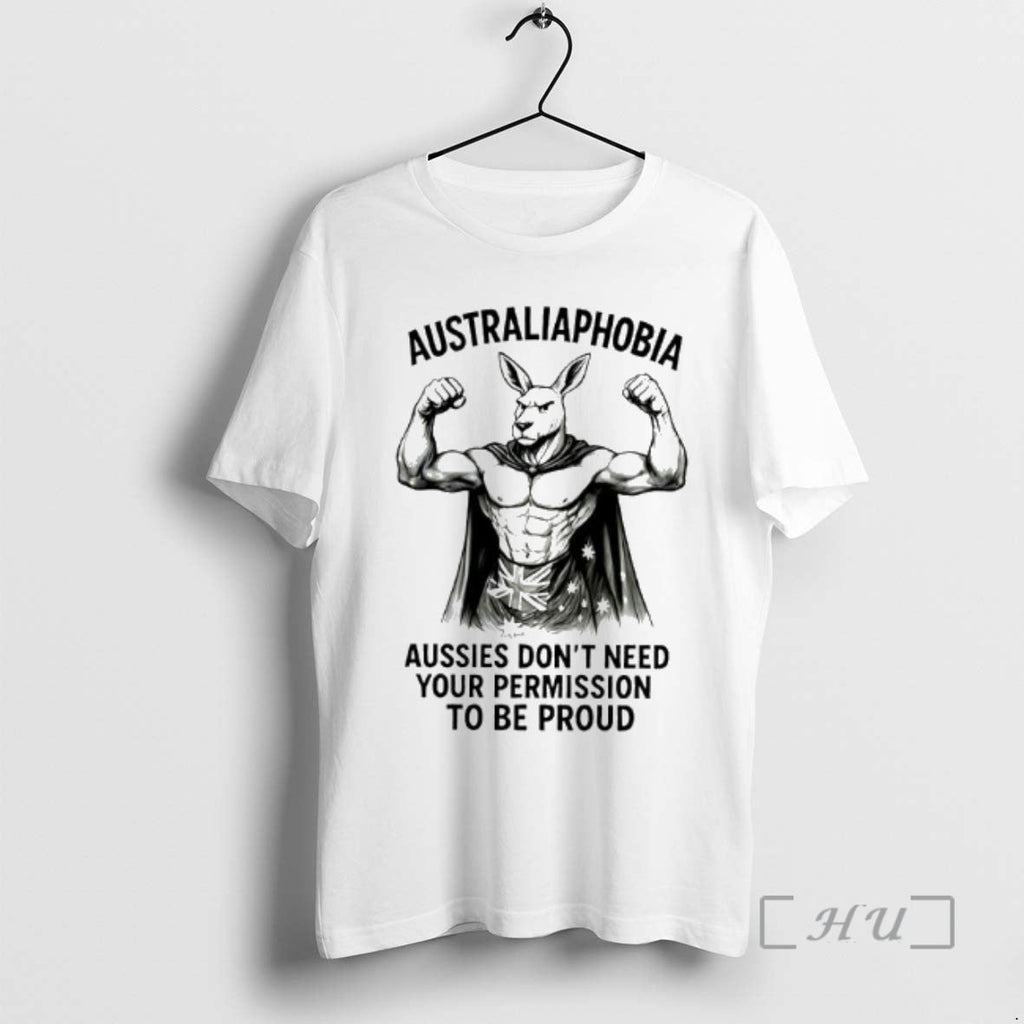 Trending Australiaphobia Aussies Dont Need Your Permission Be Proud Kangaroo Australian Flag T-Shirts, Hoodie, Sweatshirt