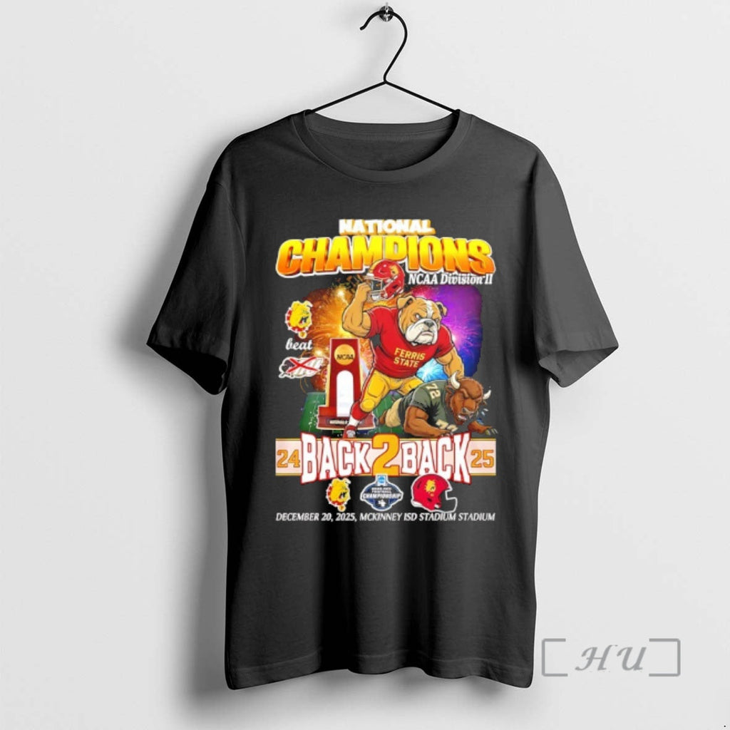 Trending Ferris State Bulldogs Back Back 24 25 National Champions Mascot T-Shirts, Hoodie, Sweatshirt