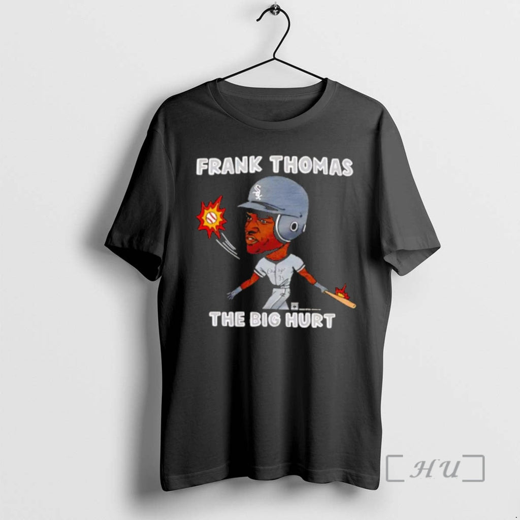 Trending Frank Thomas Chicago White Sox 35 Baseball Player Caricature Big Head Hitting Ball T-Shirts, Hoodie, Sweatshirt