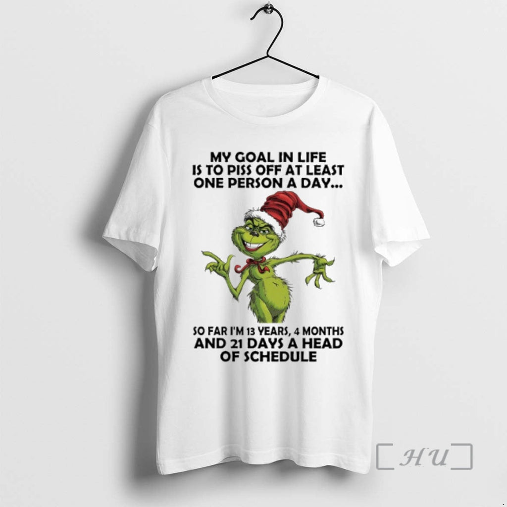 Trending Grinch Santa My Goal Life Is Piss Off Least One Person T-Shirts, Hoodie, Sweatshirt