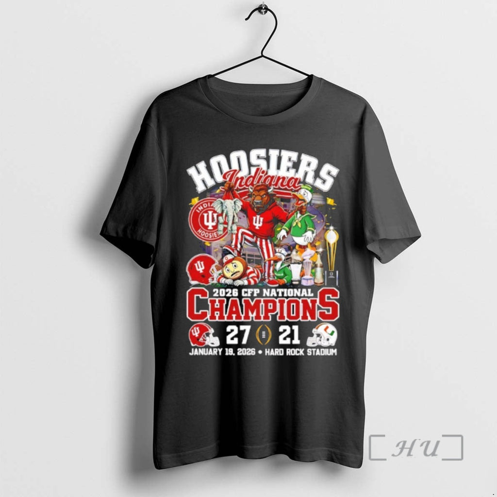 Trending Indiana Beat Miami 2026 College Football National Champions Mascot T-Shirts, Hoodie, Sweatshirt