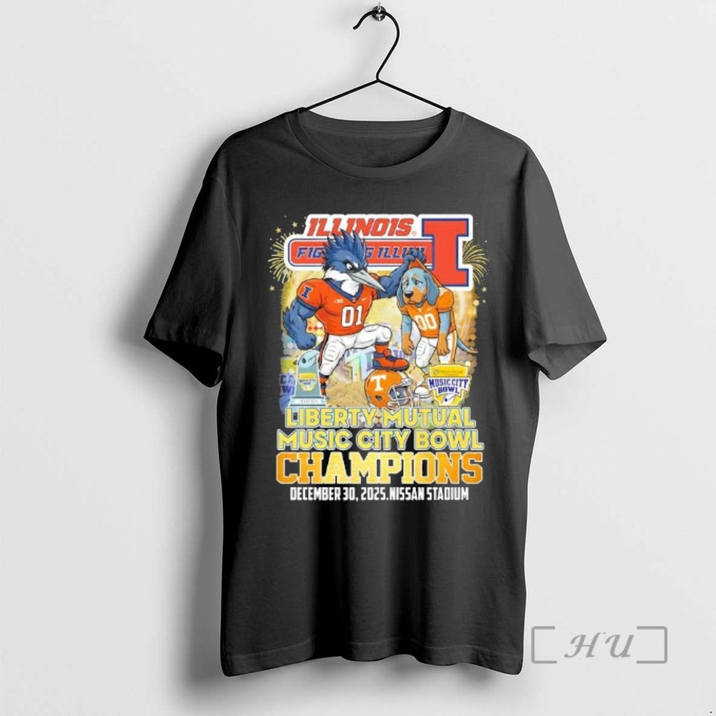 Trending Liberty Mutual Music City Bowl Champions Illinois Fighting Illini Beat Tennessee Volunteers T-Shirts, Hoodie, Sweatshirt