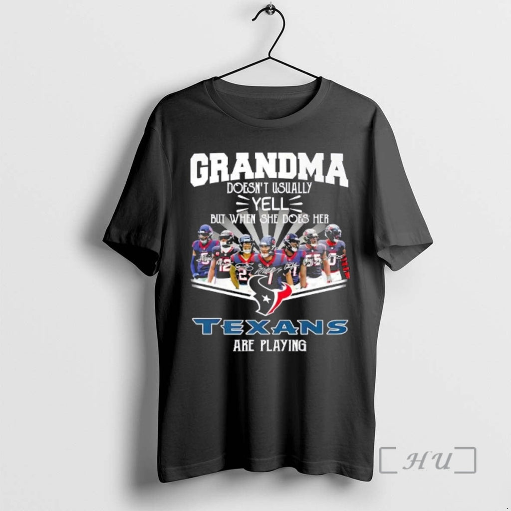 Trending Stroud Players Grandma Doesnt Usually Yell But When She Does Her Houston Texans T-Shirts, Hoodie, Sweatshirt