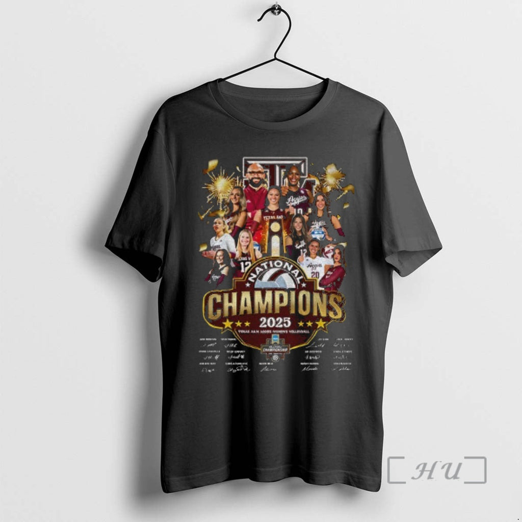 Trending Texas Am Aggies Ncaa Division I Volleyball 2025 National Champions Signatures T-Shirts, Hoodie, Sweatshirt