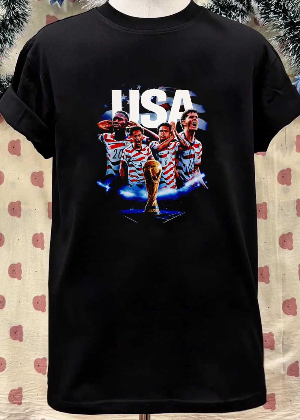 USA National Soccer Team Players Celebrating World Cup Trophy T-Shirt