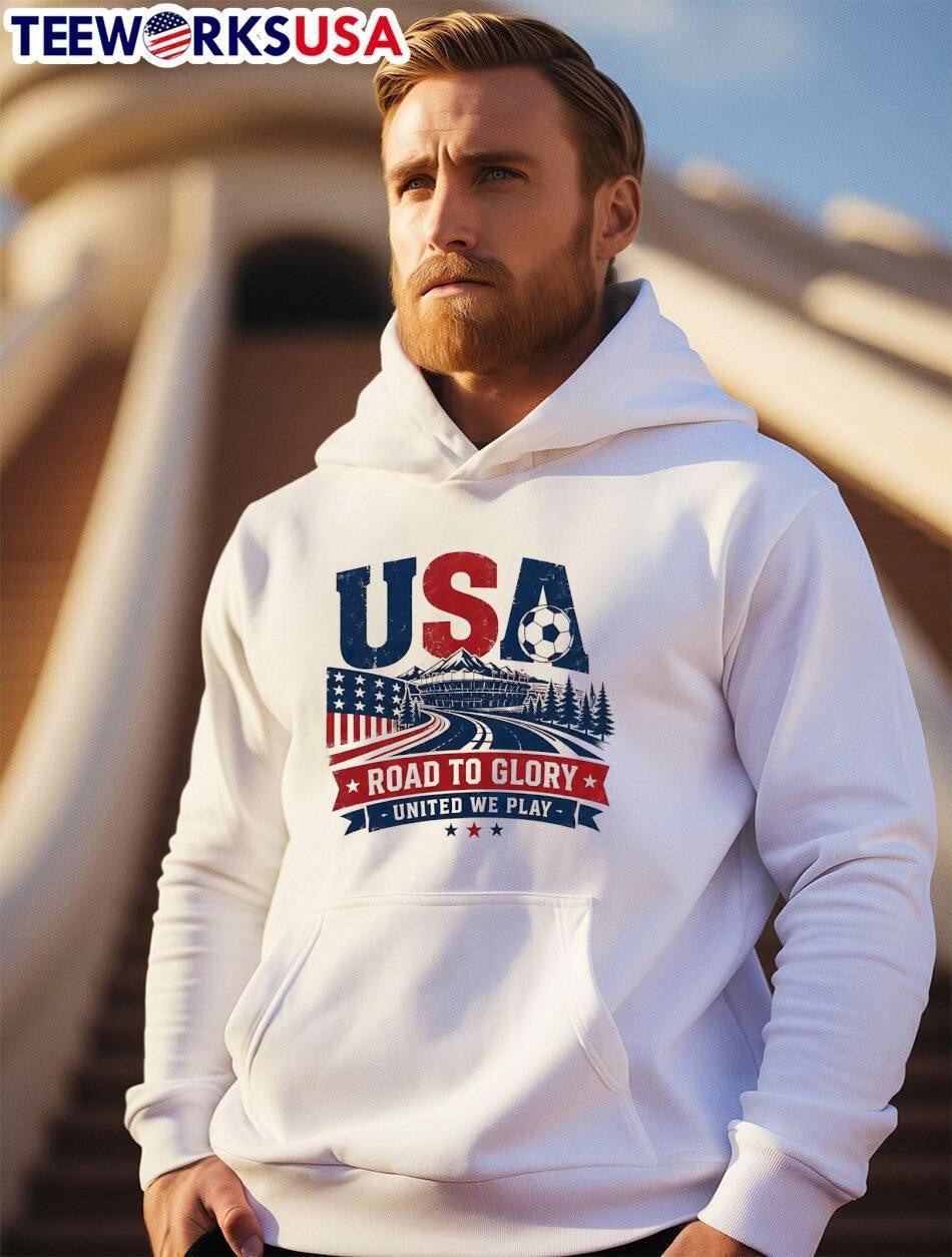 USA Road to Glory United We Play Soccer T-Shirt
