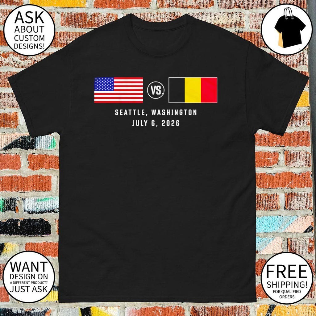USA vs Belgium Soccer Matchup Seattle Washington July 6 2026 shirt