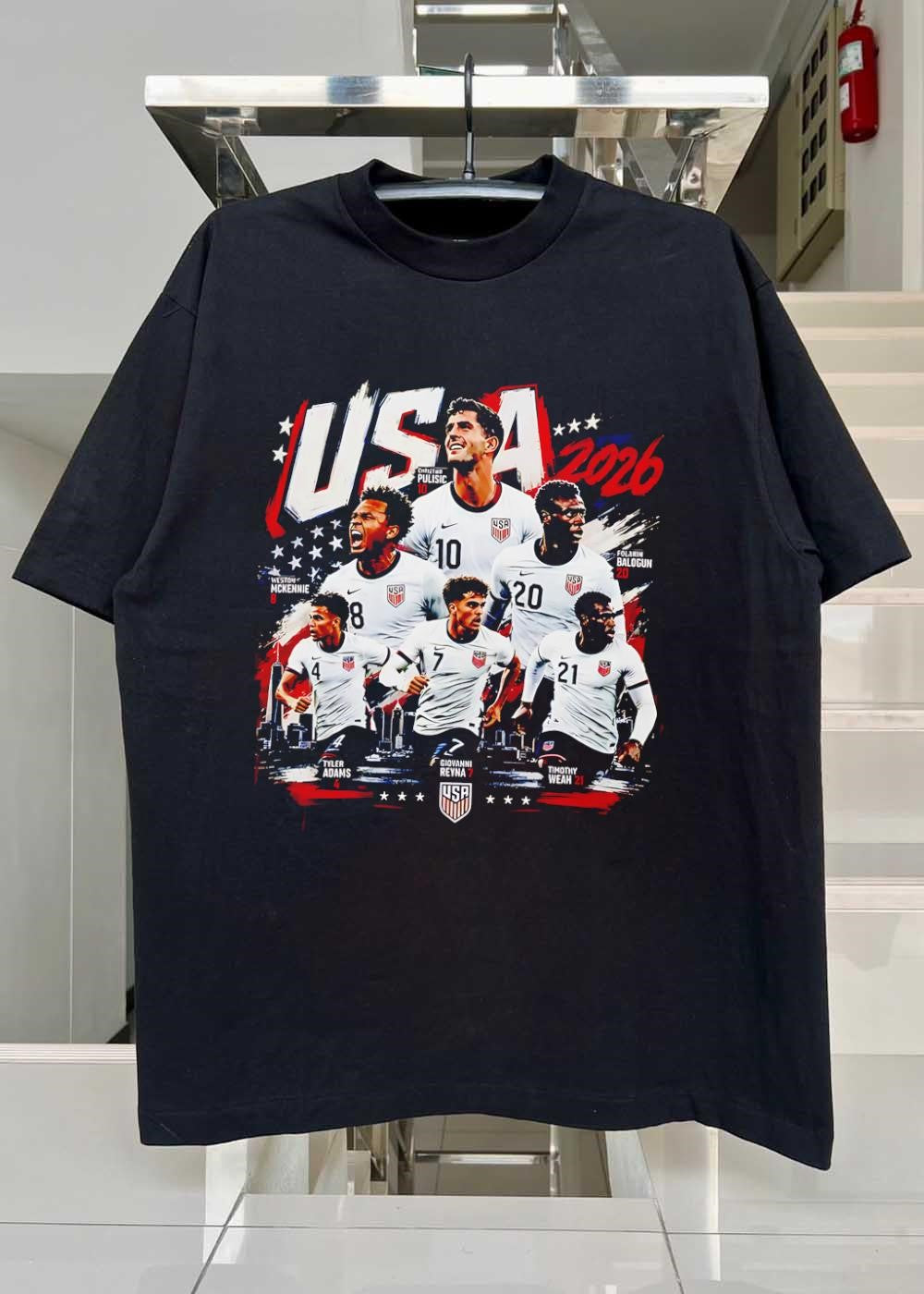 USMNT Stars Pulisic Mckennie Balogun Adams Reyna Weah USA 2026 Shirt