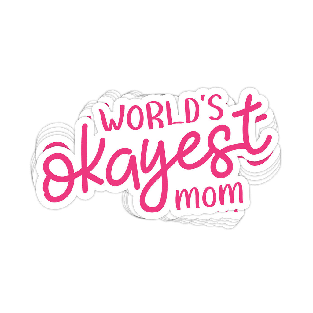 World's Okayest Mom Vinyl Sticker