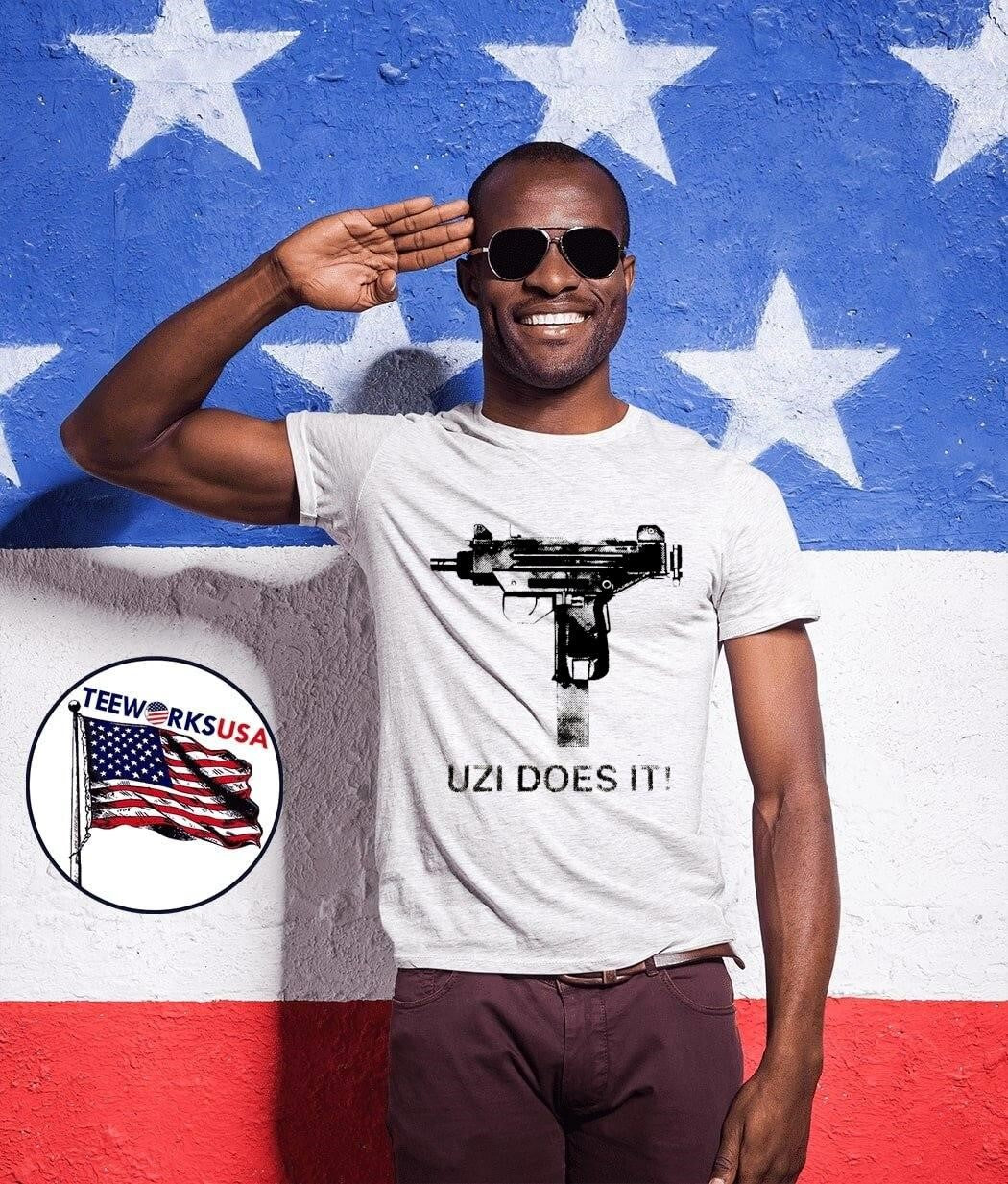 Uzi Does It Submachine Gun T-Shirt