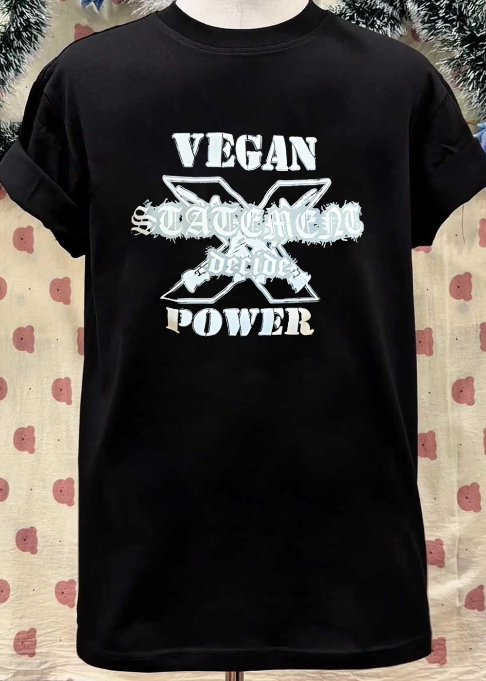 Vegan Statement Decide Power Black T-Shirt