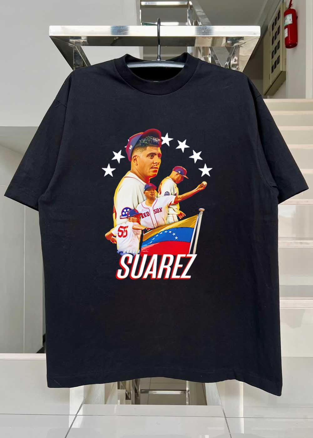 Venezuelan Baseball Tribute Ranger Suarez Pitching Red Sox T-Shirt