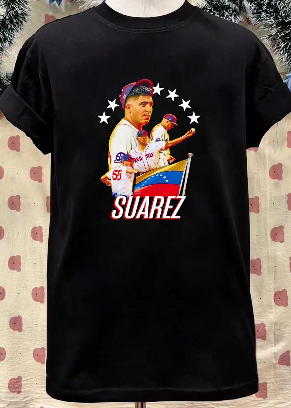 Venezuelan Baseball Tribute Ranger Suarez Pitching Red Sox T-Shirt