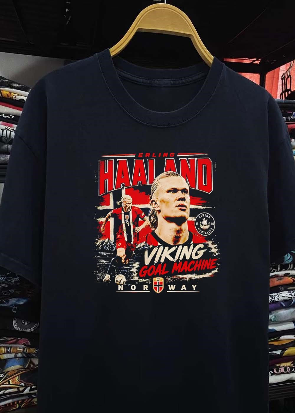 Viking Mentality Erling Haaland Viking Goal Machine Norway Football T-Shirt