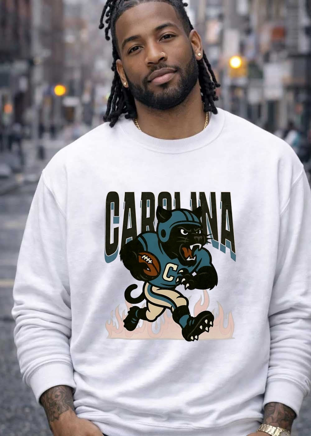 Vintage Style Carolina Football Panther Running T-Shirt