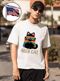 Ally Cat Rainbow Glasses And Cape Cat Shirt