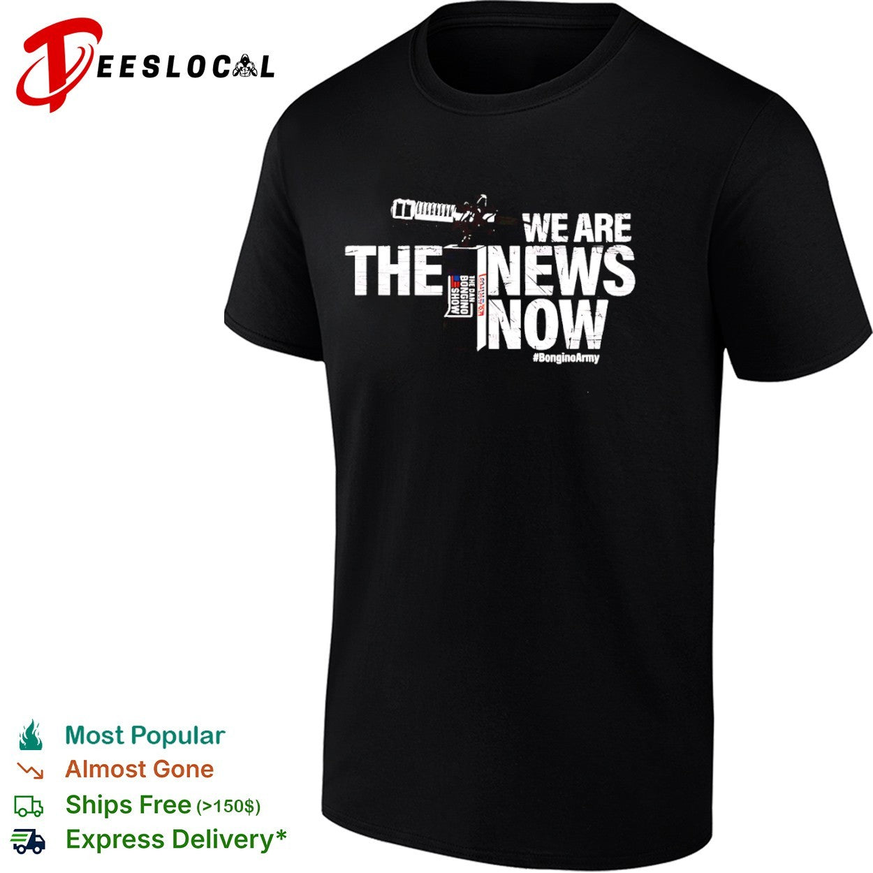 News Now Dan Bongino Show Bongino Army Podcast Radio Logo Tee (1)
