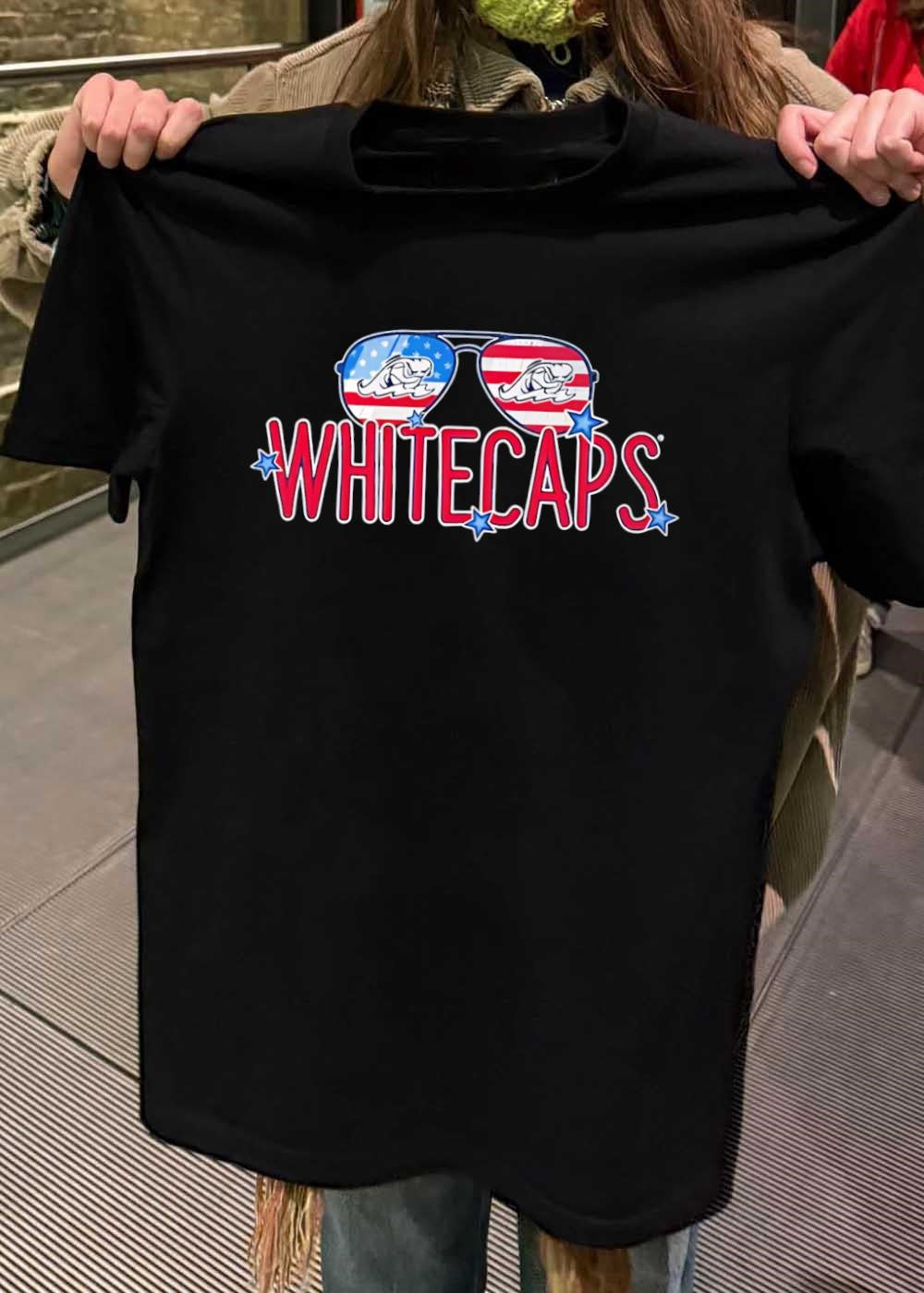 West Michigan Whitecaps American Flag Sunglasses T-Shirt