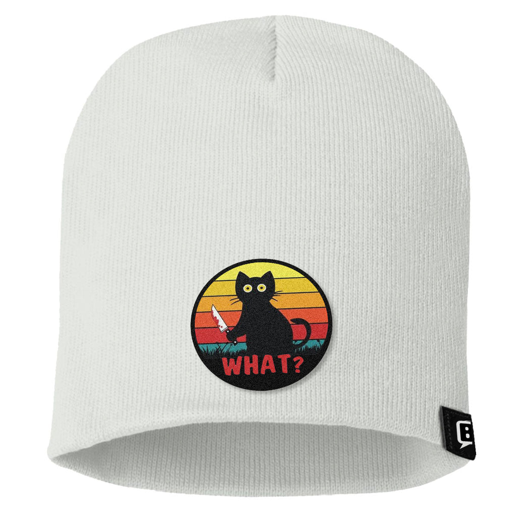 Retro Murderous Cat Patch Beanies