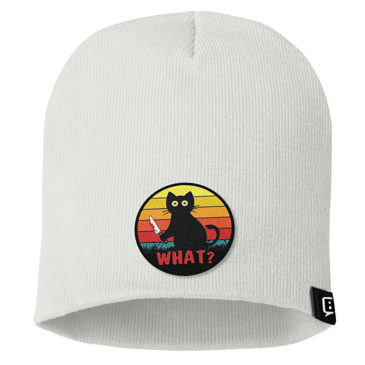 Retro Murderous Cat Patch Beanies