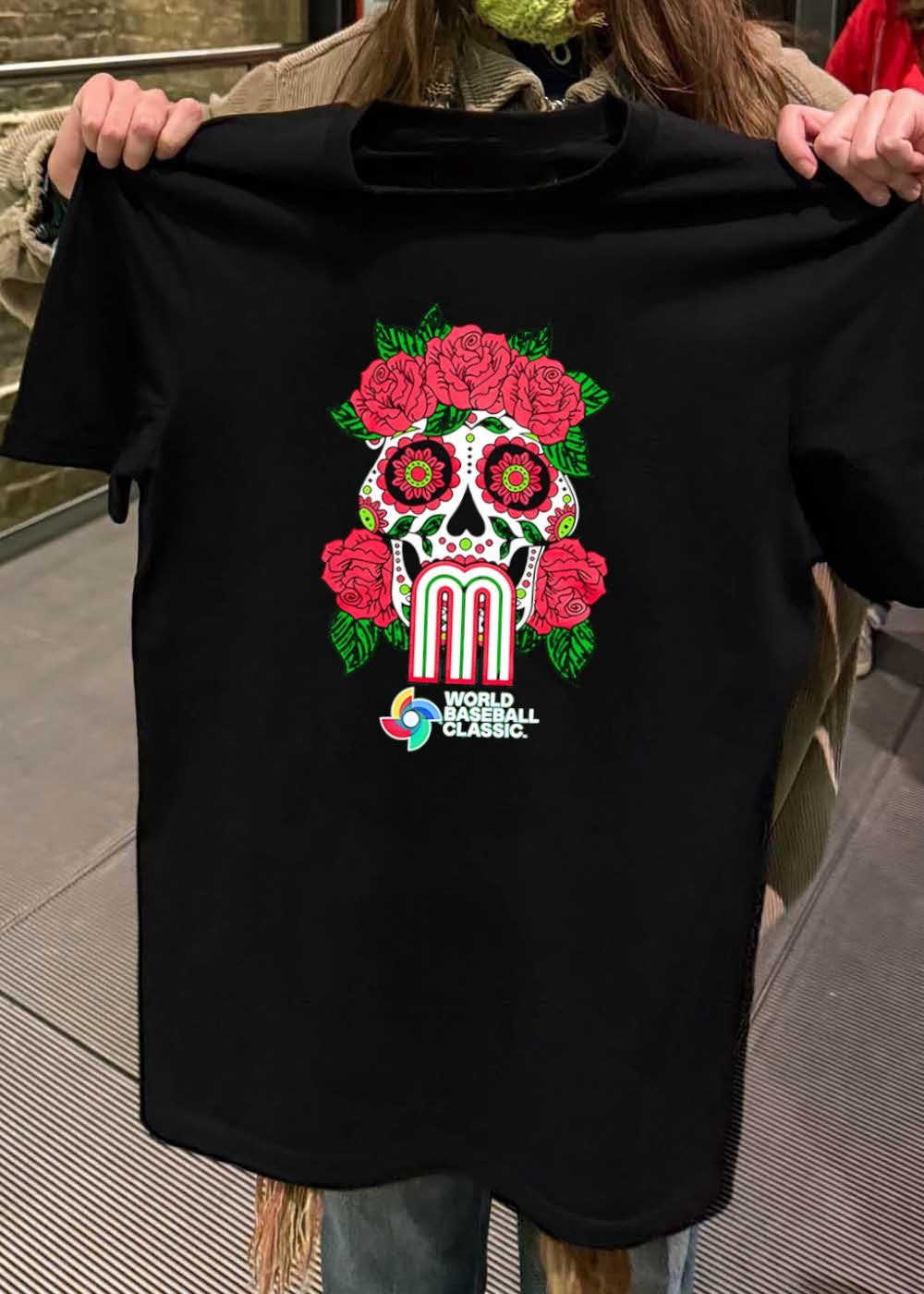 World Baseball Classic Sugar Skull Rose M Team Mexico Shirt