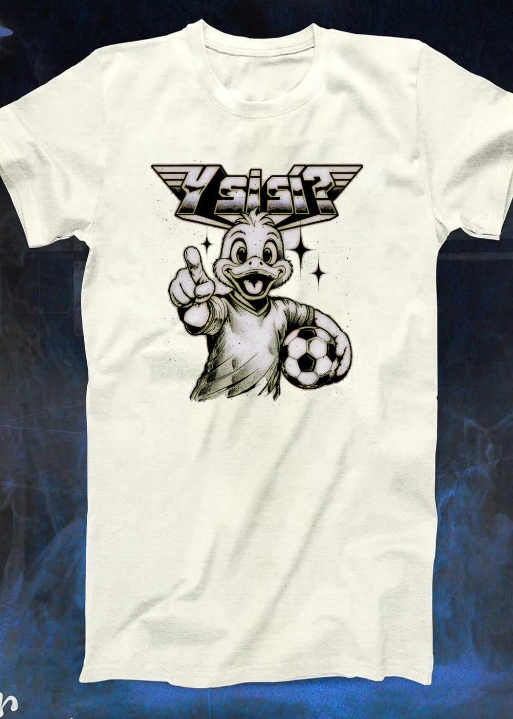 Y Si Sí’ Duck Pointing at Soccer Ball Jersey Graphic T-Shirt