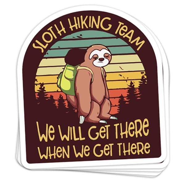 Funny Sloth Hiking Vinyl Sticker