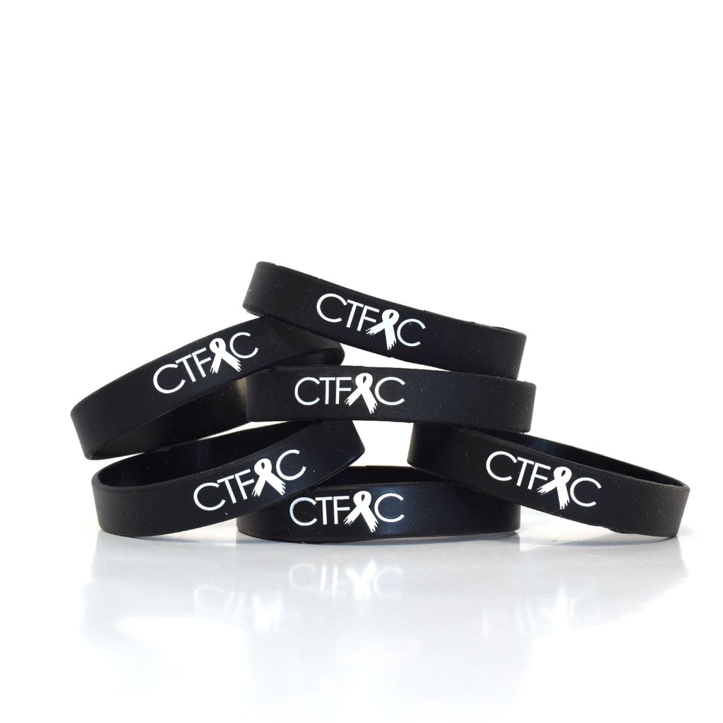 CTFxC Brain Cancer Ribbon Wristband Adult size: 8" around