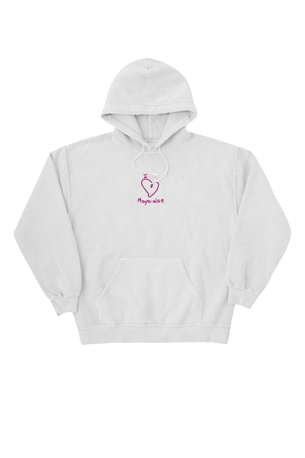 Emily Zugay: I Love Mayo Embroidered White Hoodie