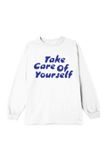 Fanjoy: Take Care Of Yourself White Long Sleeve Shirt