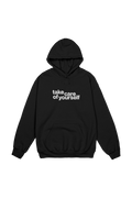 Fanjoy: Take Care Of Yourself Embroidered Black Hoodie