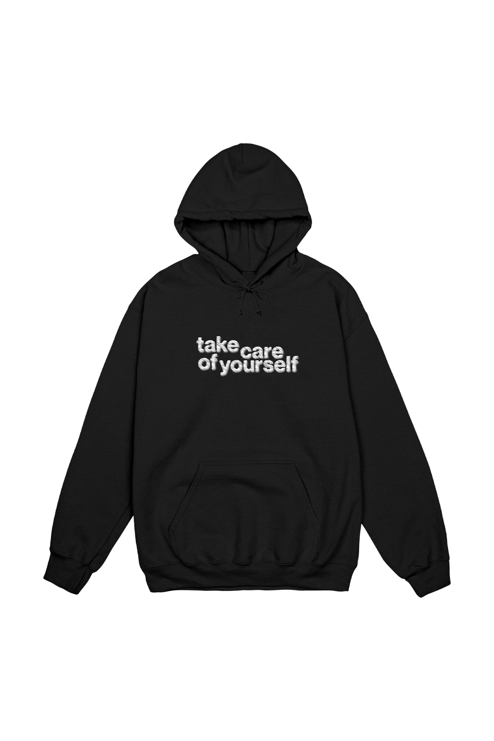 Fanjoy: Take Care Of Yourself Embroidered Black Hoodie