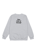 Fanjoy: Take Care Of Yourself Embroidered Grey Crewneck