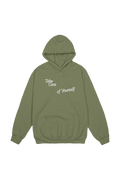 Fanjoy: Take Care Of Yourself Embroidered Olive Hoodie
