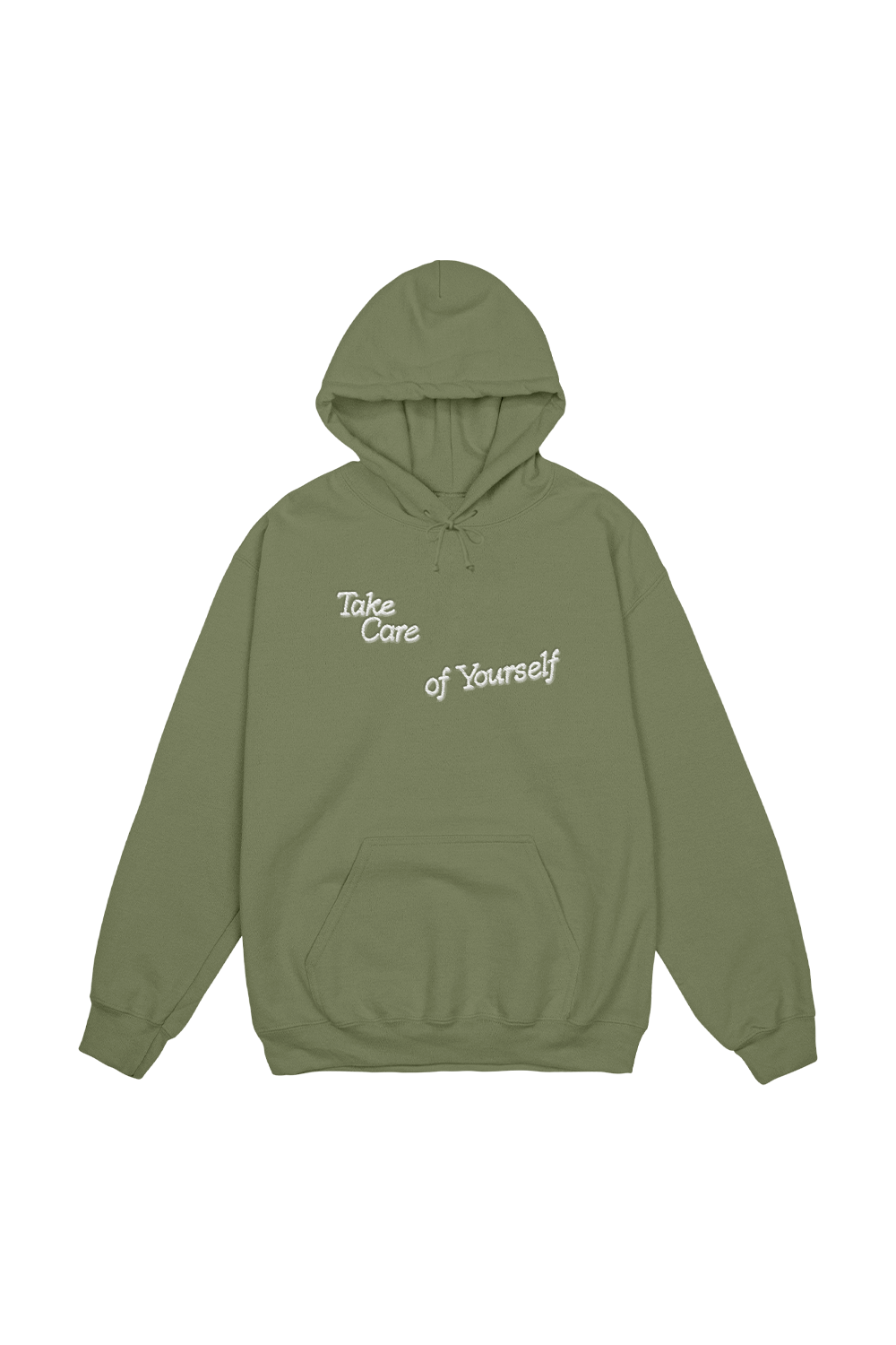 Fanjoy: Take Care Of Yourself Embroidered Olive Hoodie