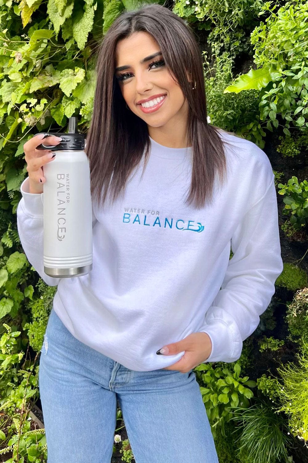 Gal Akbari: Water for Balance White Crewneck