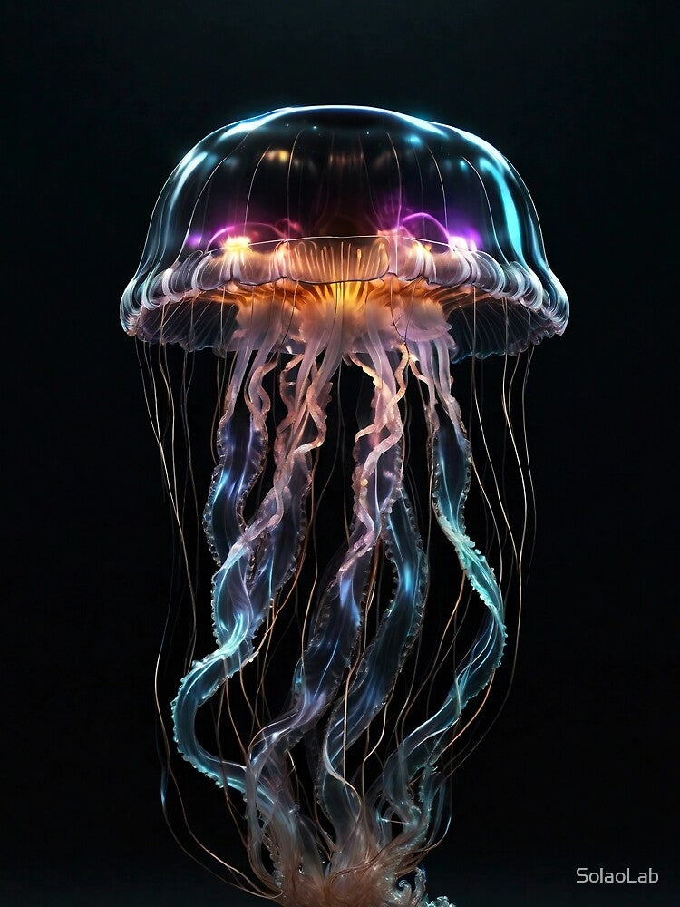 The glow of dark waters - macro jellyfish by SolaoLab