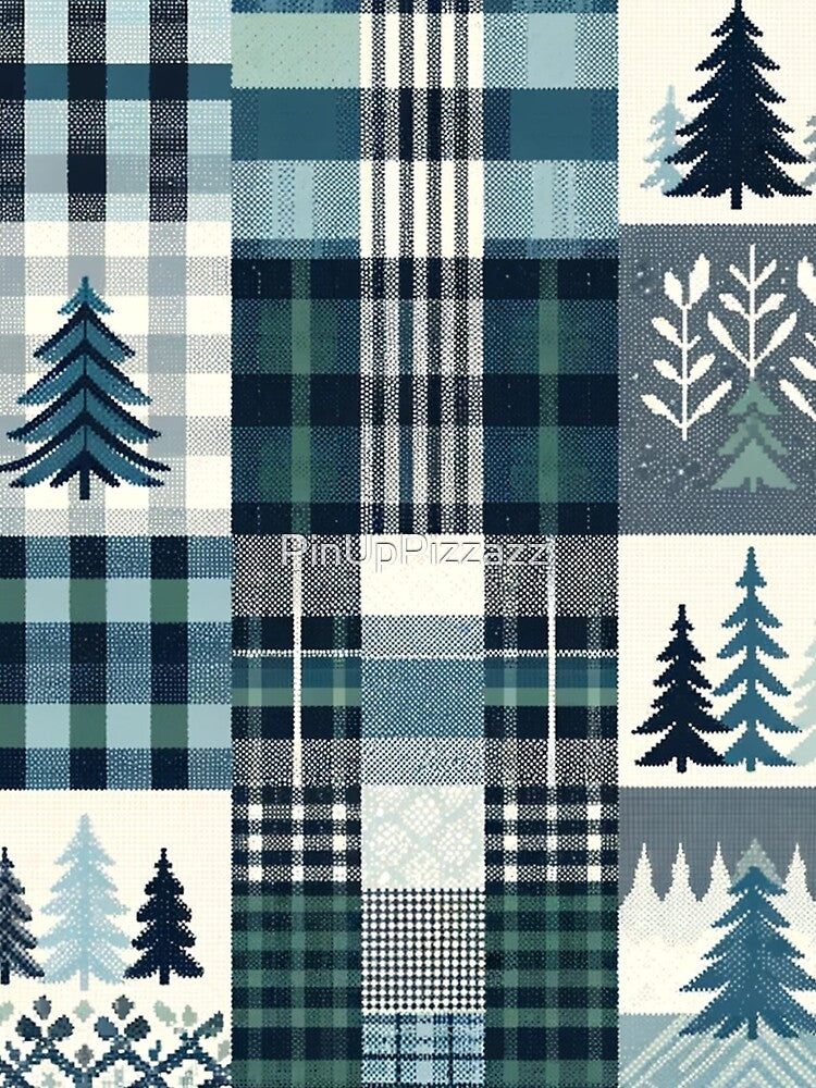 Winter-Inspired Checkered Pattern Print by PinUpPizzazz