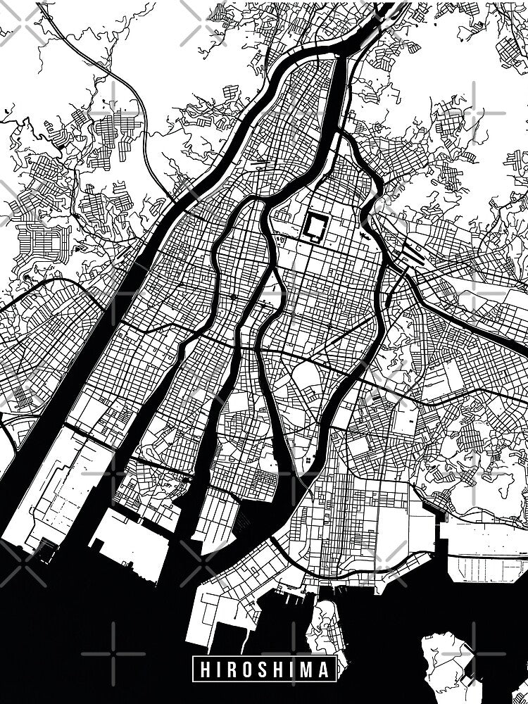 Hiroshima, Japan ny Street Map by InkistPrints
