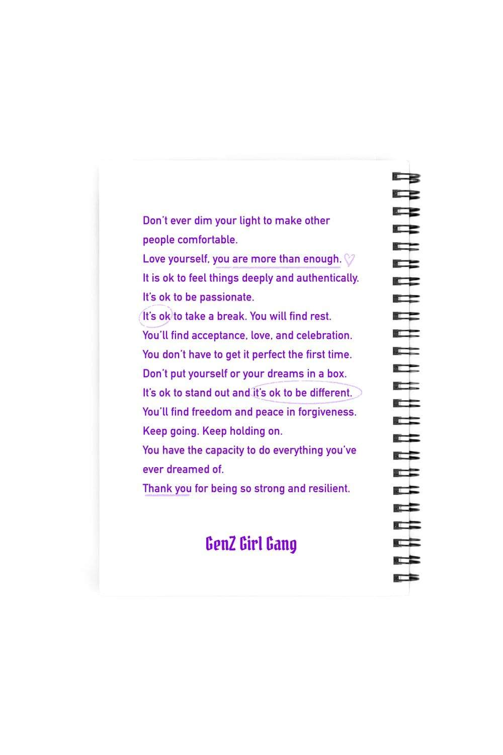 GenZ Girl Gang: Younger Self White Notebook