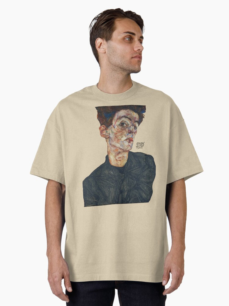 Self Portrait with Physalis by Egon Schiele 1914 Oversized T-Shirt