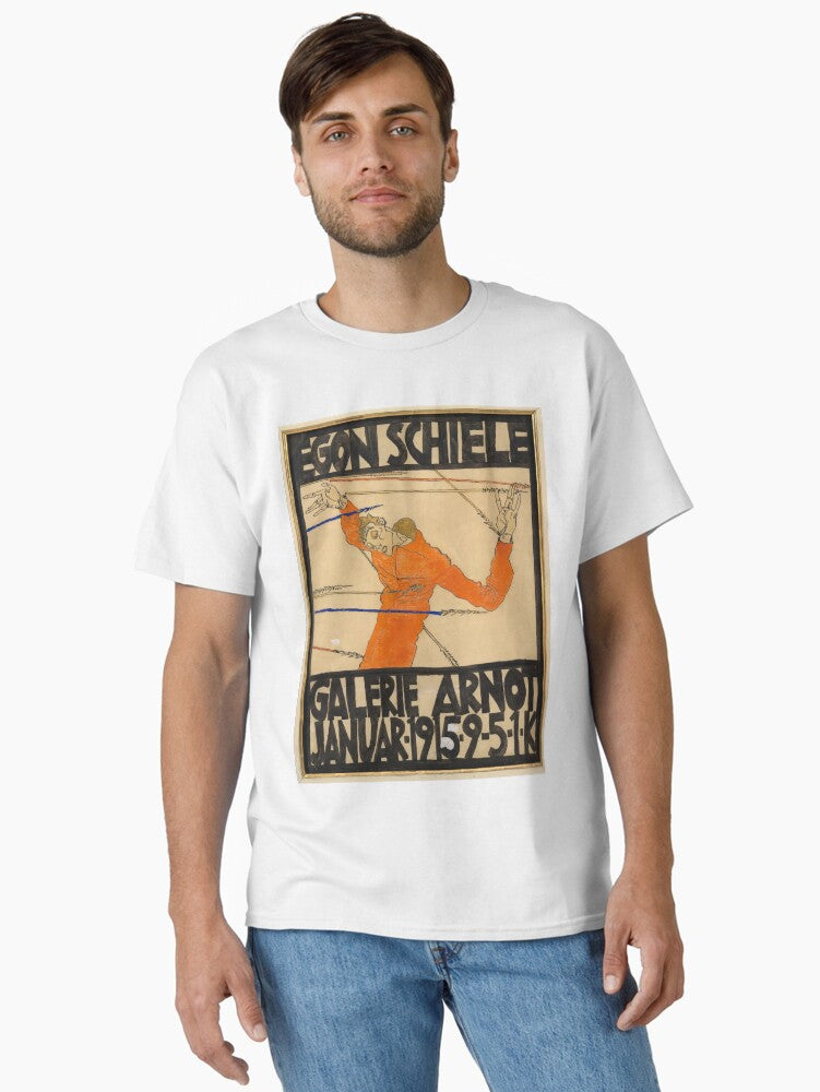 Plakat der Egon Schiele-Ausstellung in der Galerie Arnot (1915) drawing in high resolution by Egon Schiele Classic T-Shirt