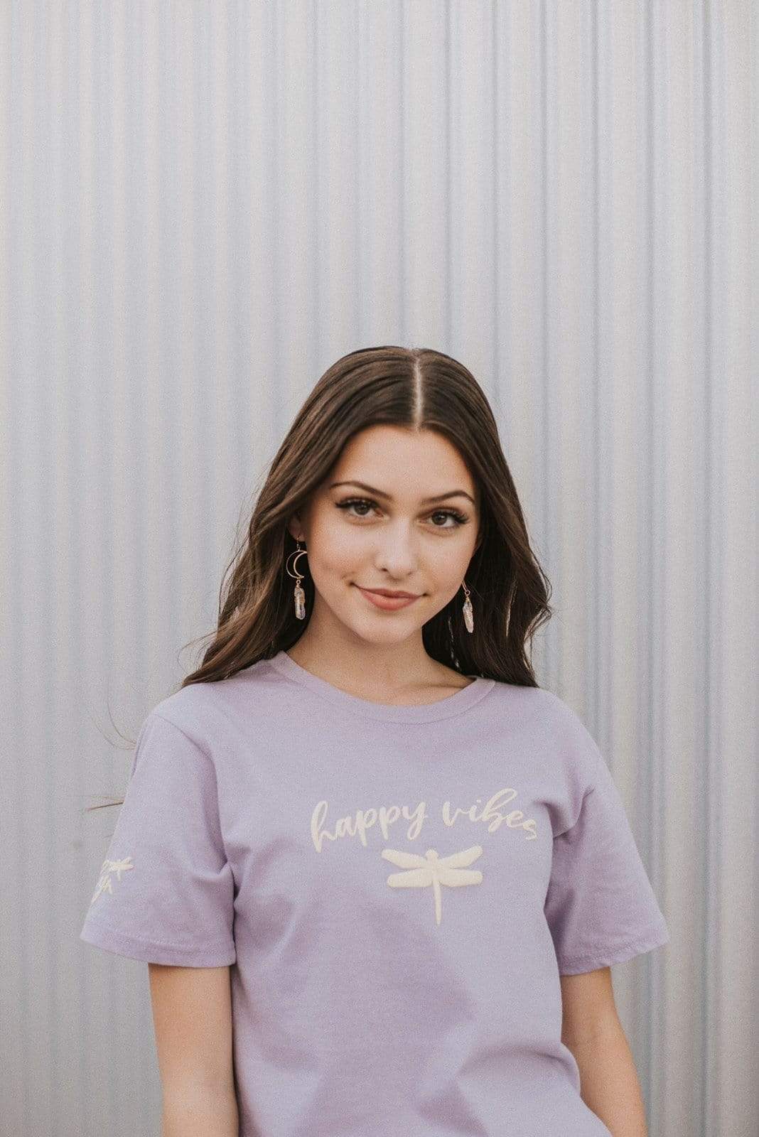 Jazlyn Jade 'Happy Vibes' Orchid T-Shirt