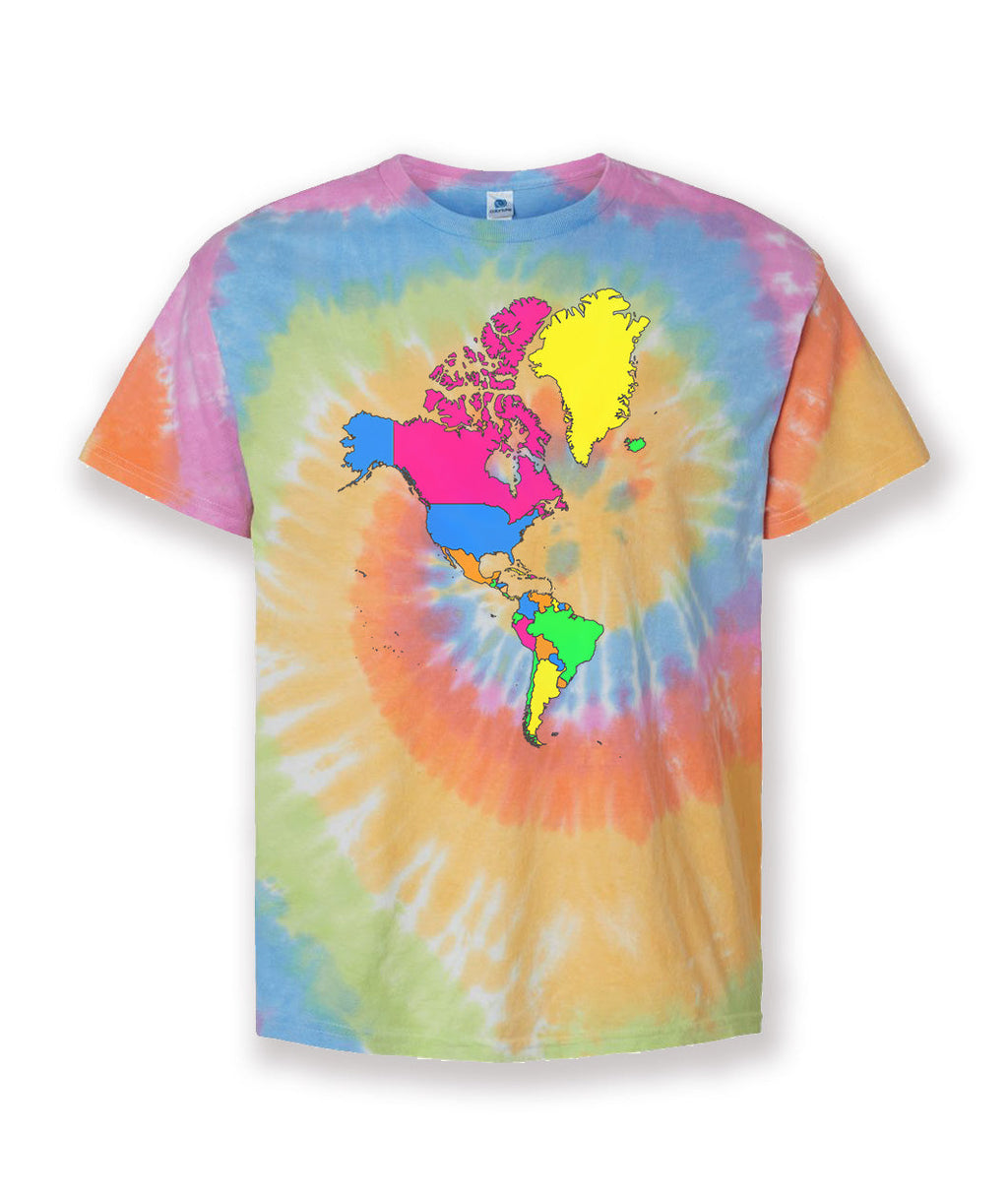 World Map T-Shirt - Tie Dye